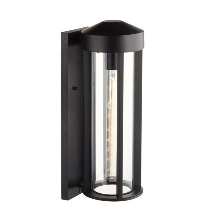 Outdoor Lighting * | Beckham 1-Light Black Outdoor Wall Lantern Sconce By Globe Electric