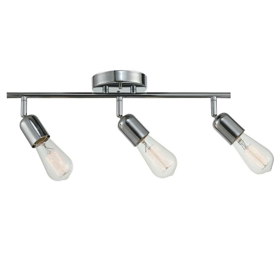 Track Lighting * | Pearson 19 In. 3-Light Chrome Track Lighting Kit By Globe Electric