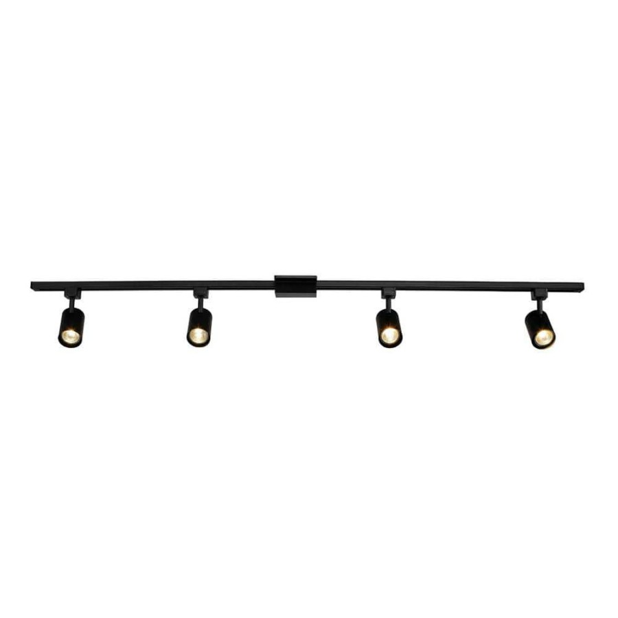 Track Lighting * | Tribeca 4.67 Ft. 4-Light Matte Black Linear Track Lighting Kit By Globe Electric