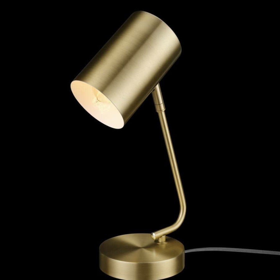 Lamps * | Jordan 15 In. Matte Brass Desk Lamp With In-Line On/Off Rocker Switch By Globe Electric