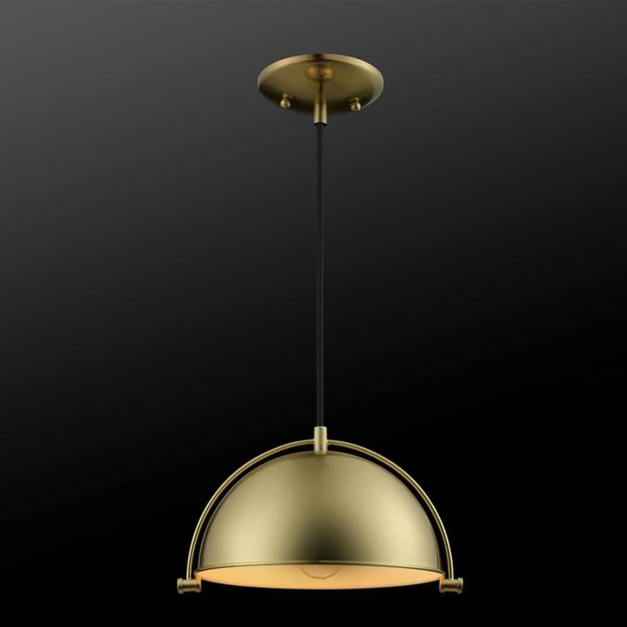 Chandeliers * | Dolores 1-Light Matte Brass Standard Mini Pendant By Globe Electric