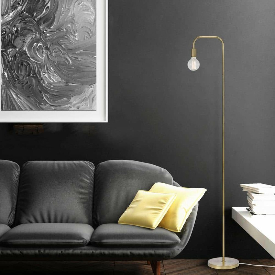 Lamps * | Holden 70 In. Matte Brass Floor Lamp By Globe Electric