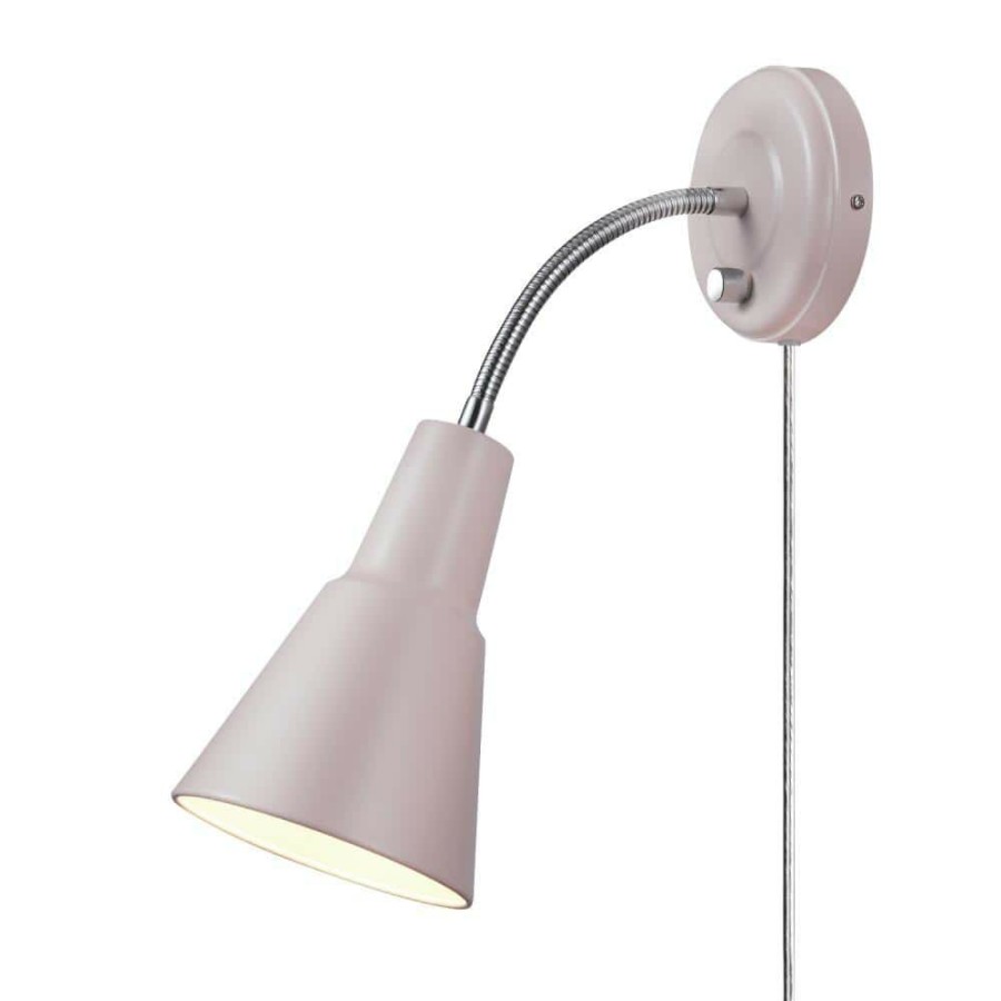 Wall Sconces * | Sophie 1-Light Matte Rose Plug-In Or Hardwire Wall Sconce By Globe Electric