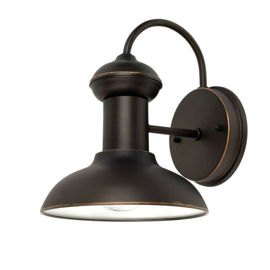 Outdoor Lighting * | Martes 10 In. Oil Rubbed Bronze Downward Indoor/Outdoor Wall Lantern Sconce Light By Globe Electric