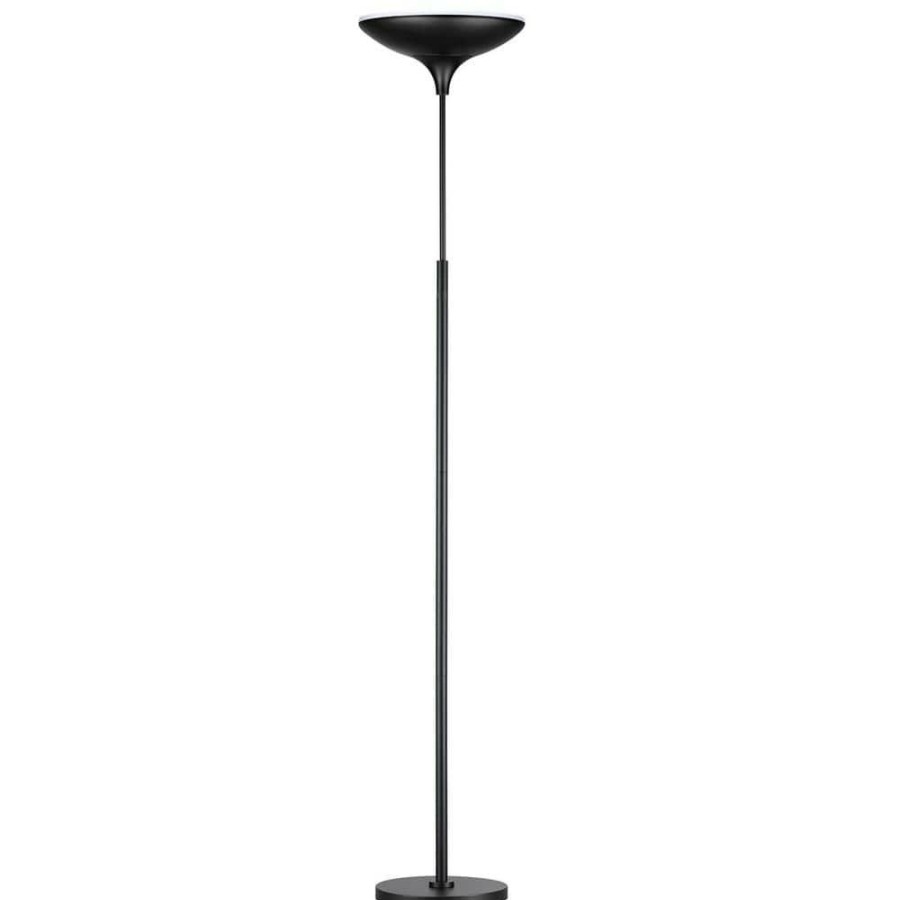 Lamps * | 71 In. Black Satin Led Floor Lamp Torchiere With Energy Star By Globe Electric