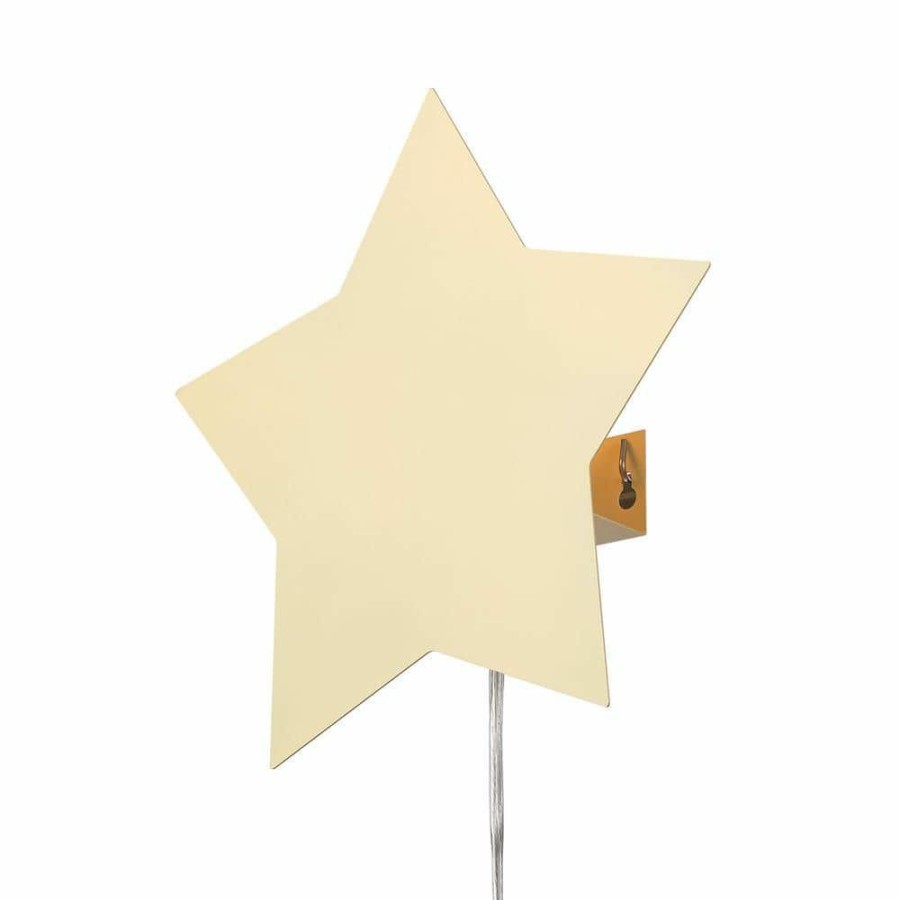 Wall Sconces * | Stella 1-Light Yellow Star Shaped Plug-In Wall Sconce By Globe Electric