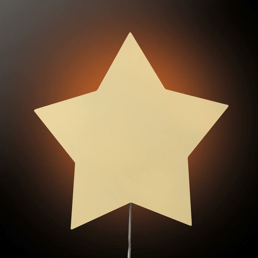 Wall Sconces * | Stella 1-Light Yellow Star Shaped Plug-In Wall Sconce By Globe Electric