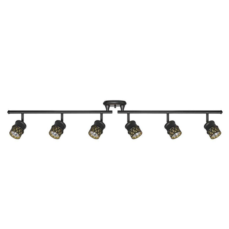 Track Lighting * | Kearney 6-Light Oil Rubbed Bronze Foldable Track Lighting Kit By Globe Electric