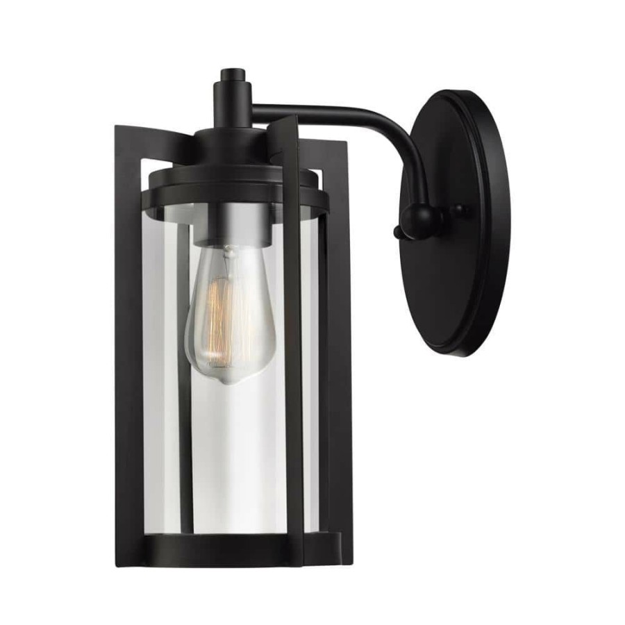 Outdoor Lighting * | Theo 1-Light Bronze Outdoor Wall Lantern Sconce By Globe Electric