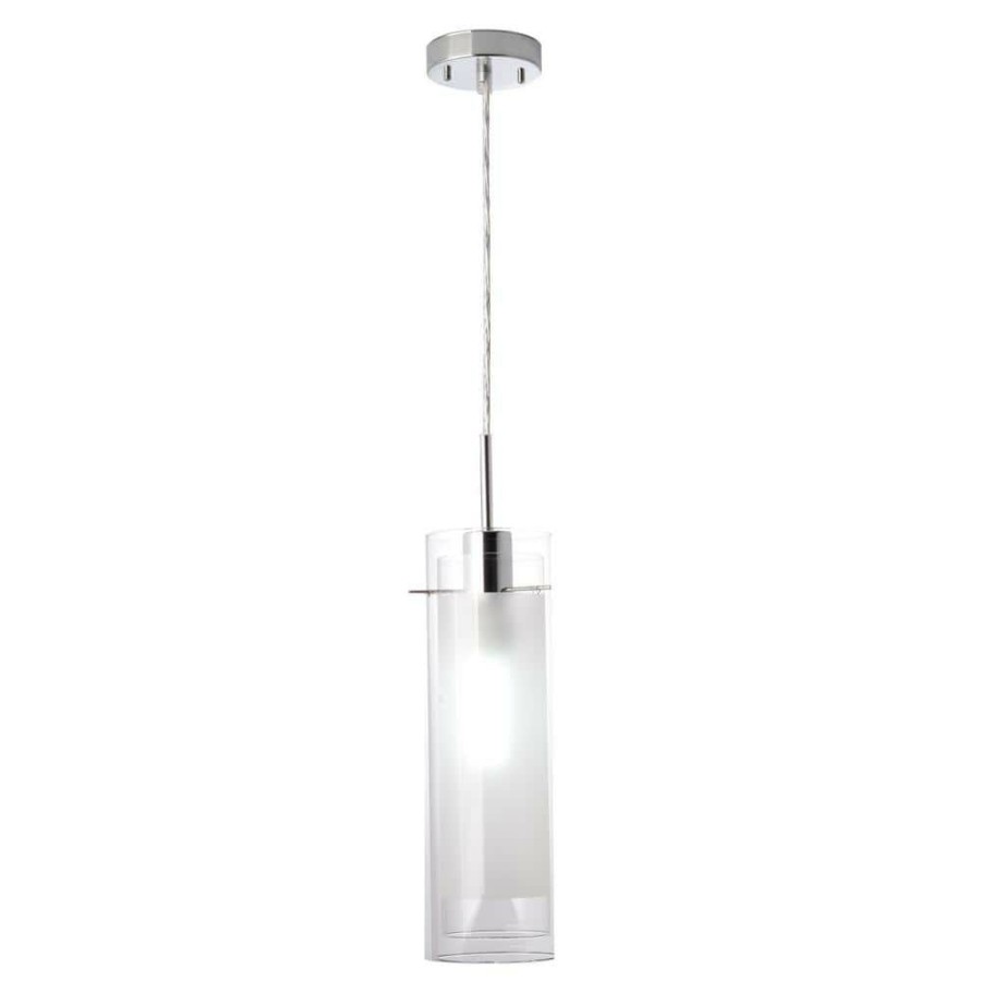 Pendant Lights * | Sydney 1-Light Polished Chrome Clear Glass Hanging Pendant By Globe Electric