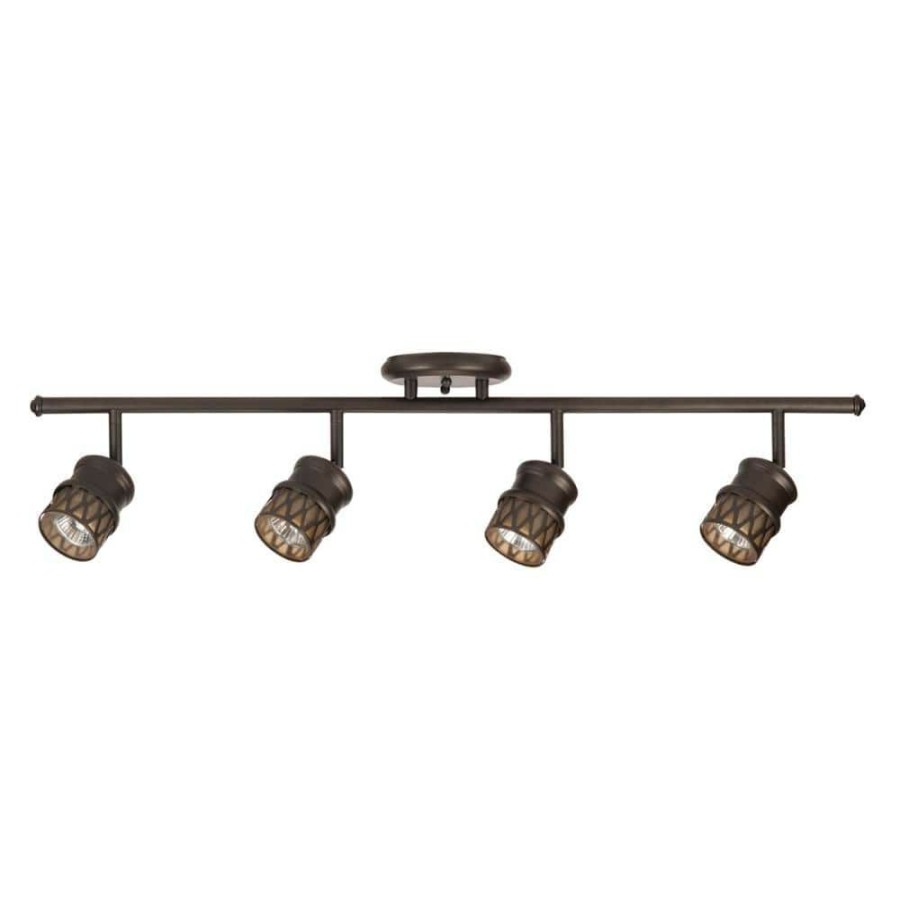 Track Lighting * | Norris 4-Light Oil Rubbed Bronze Adjustable Track Lighting Kit By Globe Electric