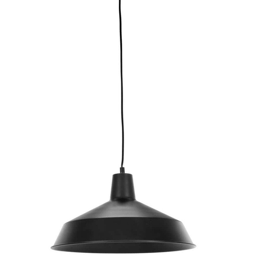 Chandeliers * | Barnyard 1-Light 16 In. Industrial Warehouse Matte Black Plug-In Pendant By Globe Electric