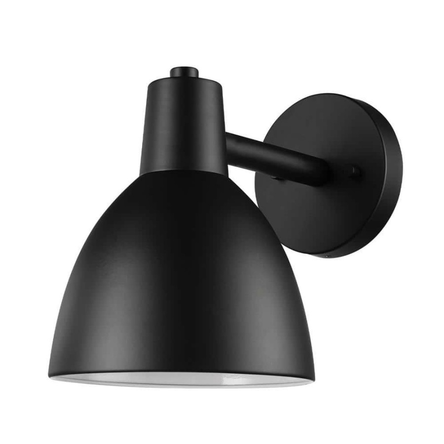 Outdoor Lighting * | Hattie 1-Light Black Outdoor/Indoor Wall Lantern Sconce By Globe Electric