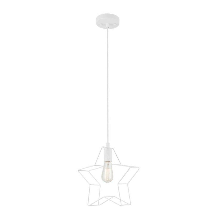 Pendant Lights * | Leo 1-Light Star Pendant Light, White By Globe Electric