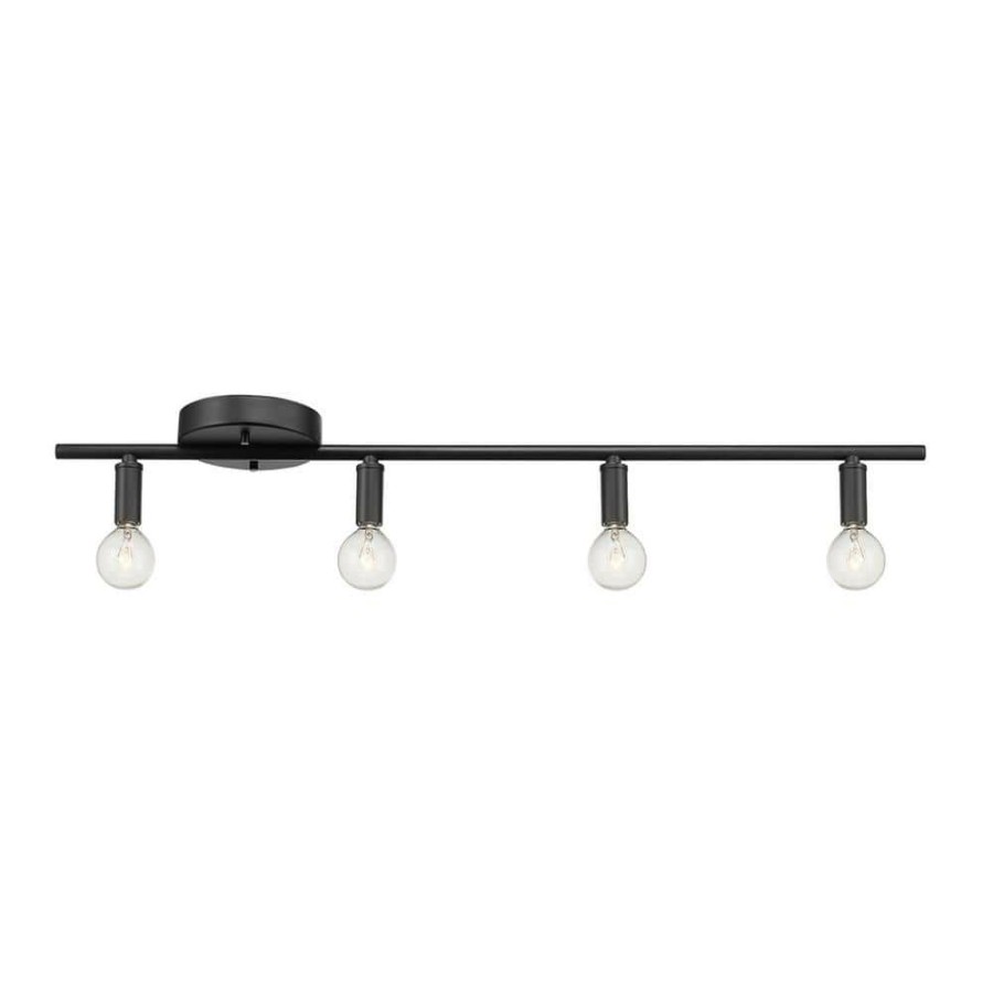 Track Lighting * | Monroe 2.36 Ft. 4-Light Matte Black Slim Profile Fixed Track Lighting Kit By Globe Electric