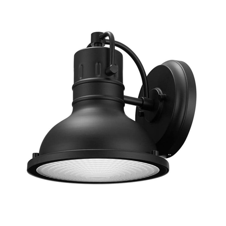 Outdoor Lighting * | Harbor 1-Light Black Outdoor Wall Lantern Sconce By Globe Electric