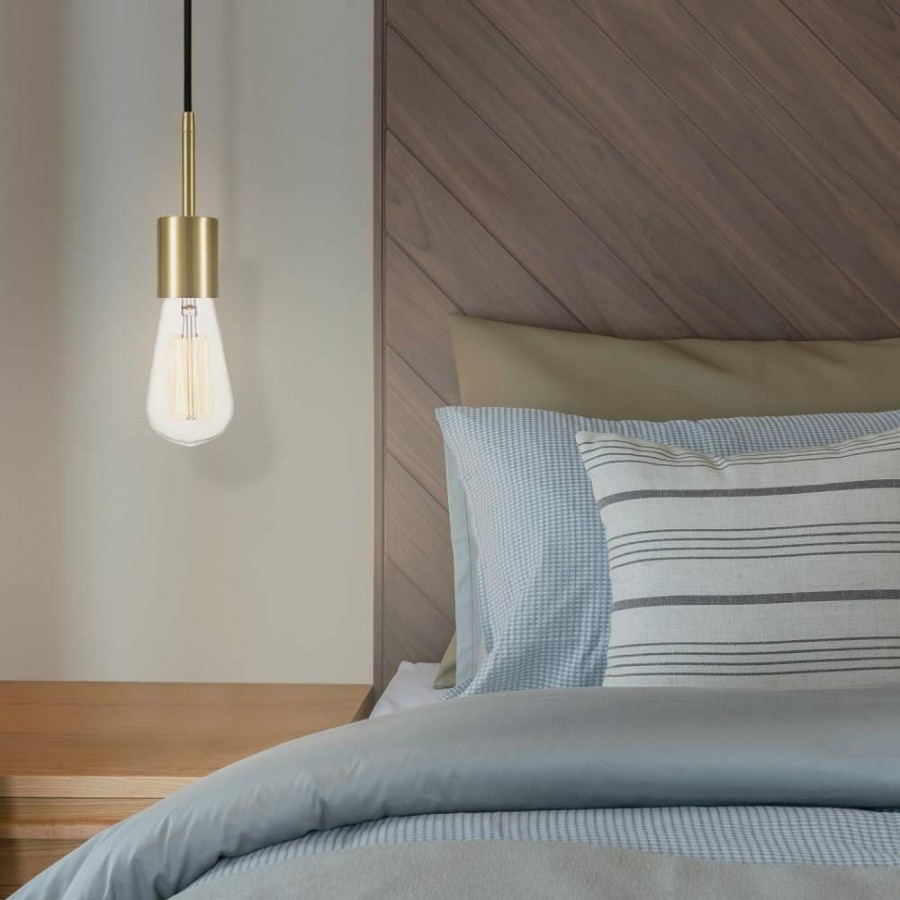 Pendant Lights * | Leila 1-Light Brass Pendant By Globe Electric