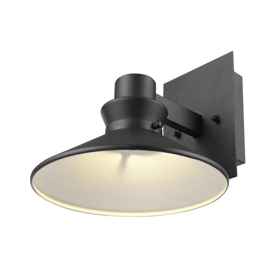 Outdoor Lighting * | Harris 1-Light Matte Black Led Integrated Outdoor/Indoor Barn Light Wall Sconce By Globe Electric