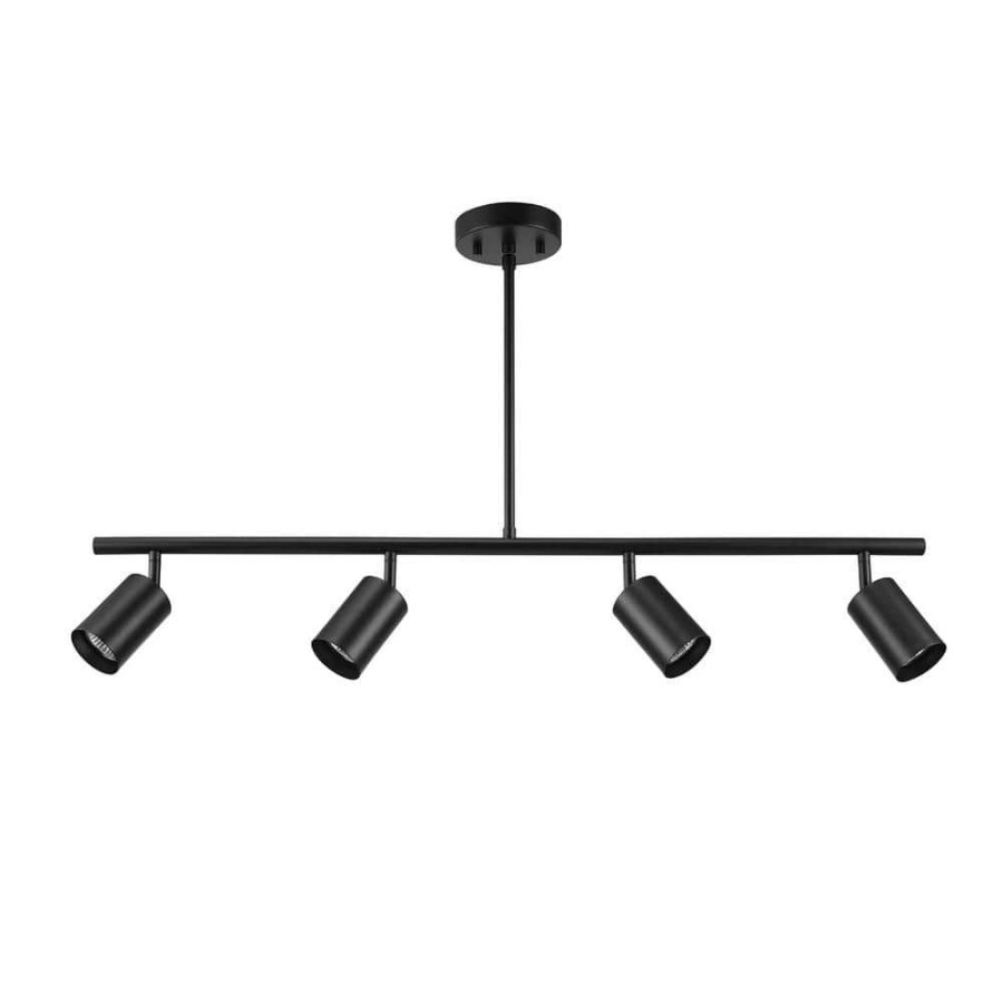 Track Lighting * | Willard 2.92 Ft. 4-Light Matte Black Adjustable Height Linear Track Lighting Kit By Globe Electric