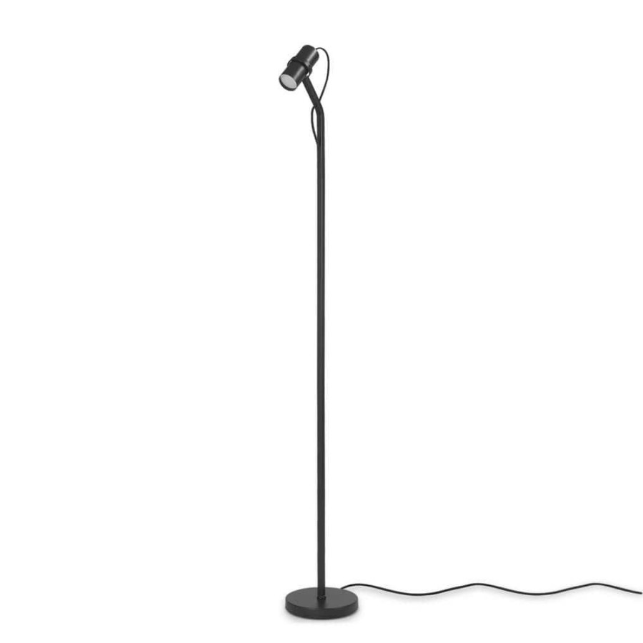 Lamps * | Mrdk By Globe 58 In. Matte Black Led Integrated Floor Lamp With Adjustable Shade, On/Off Rocker Switch On Shade By Globe Electric