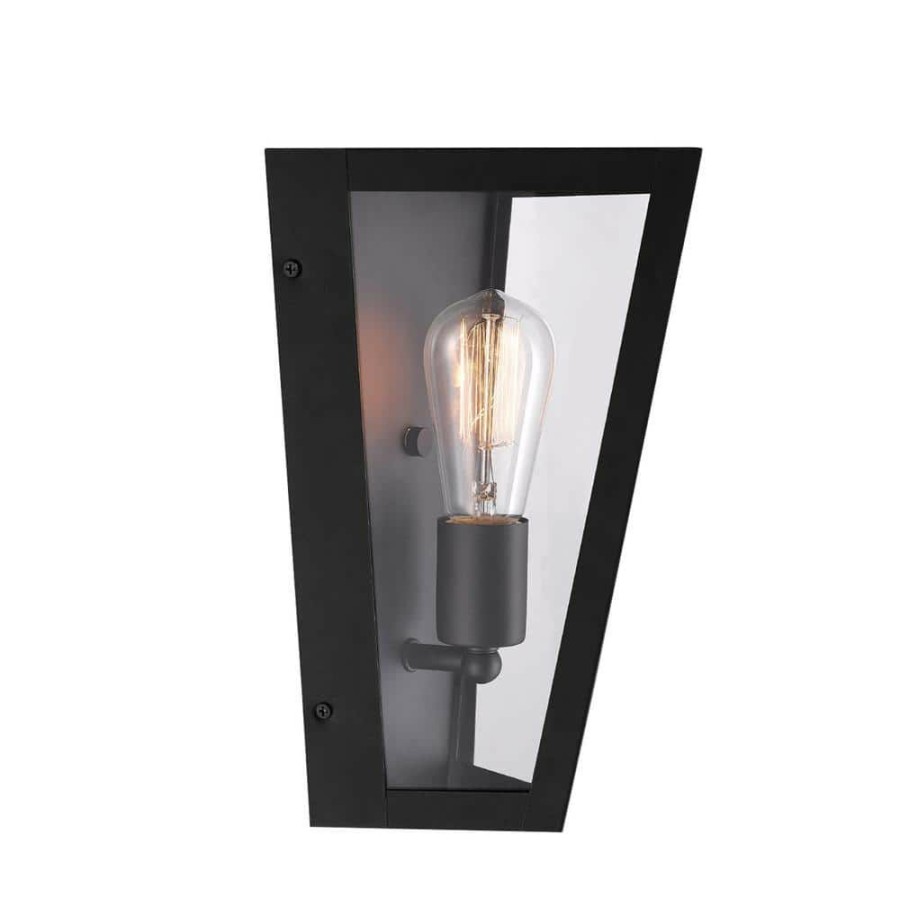 Outdoor Lighting * | Columbus 1-Light Bronze Outdoor Indoor Wall Sconce With Clear Glass Panes Bulb Included By Globe Electric