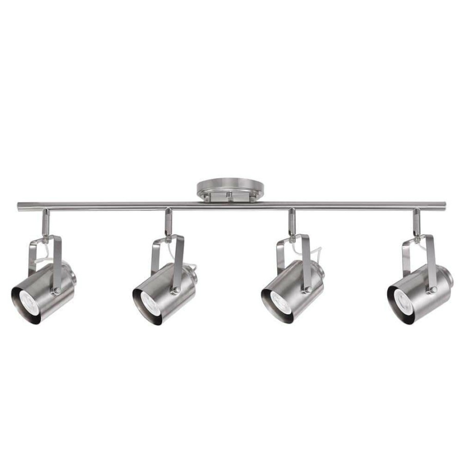 Track Lighting * | Westmore 2 Ft. 4-Light Brushed Nickel Track Lighting Kit By Globe Electric