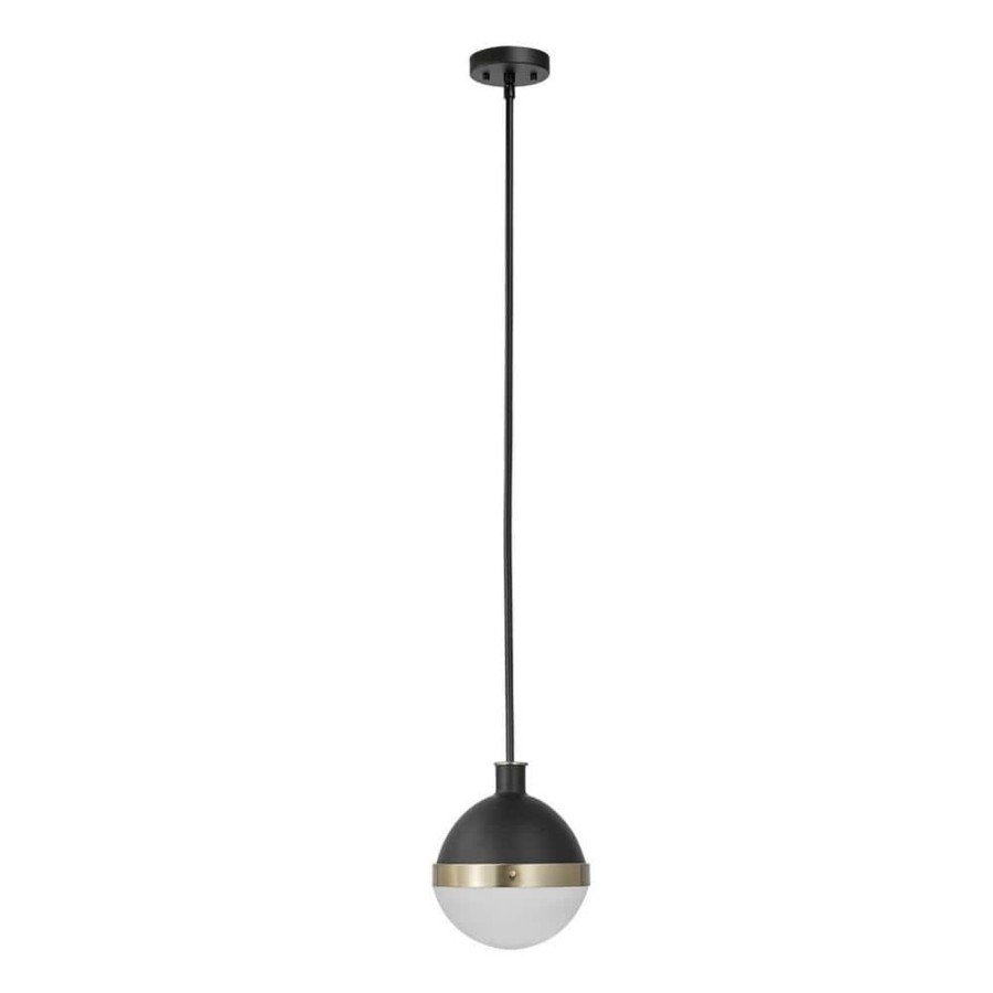 Chandeliers * | Bari 1-Light Matte Black Pendant By Globe Electric