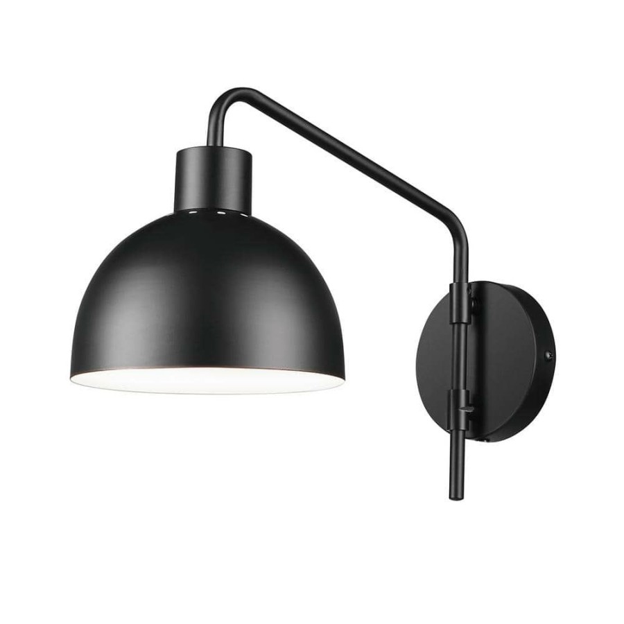 Wall Sconces * | Carter 1-Light Matte Black Plug-In Or Hardwire Wall Sconce With 6 Ft. Cord By Globe Electric