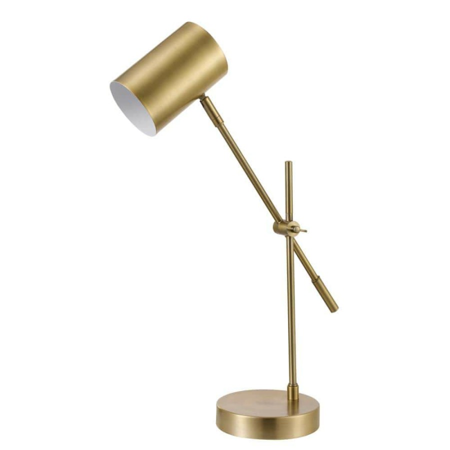 Lamps * | Pratt 20 In. Matte Brass Desk Lamp By Globe Electric