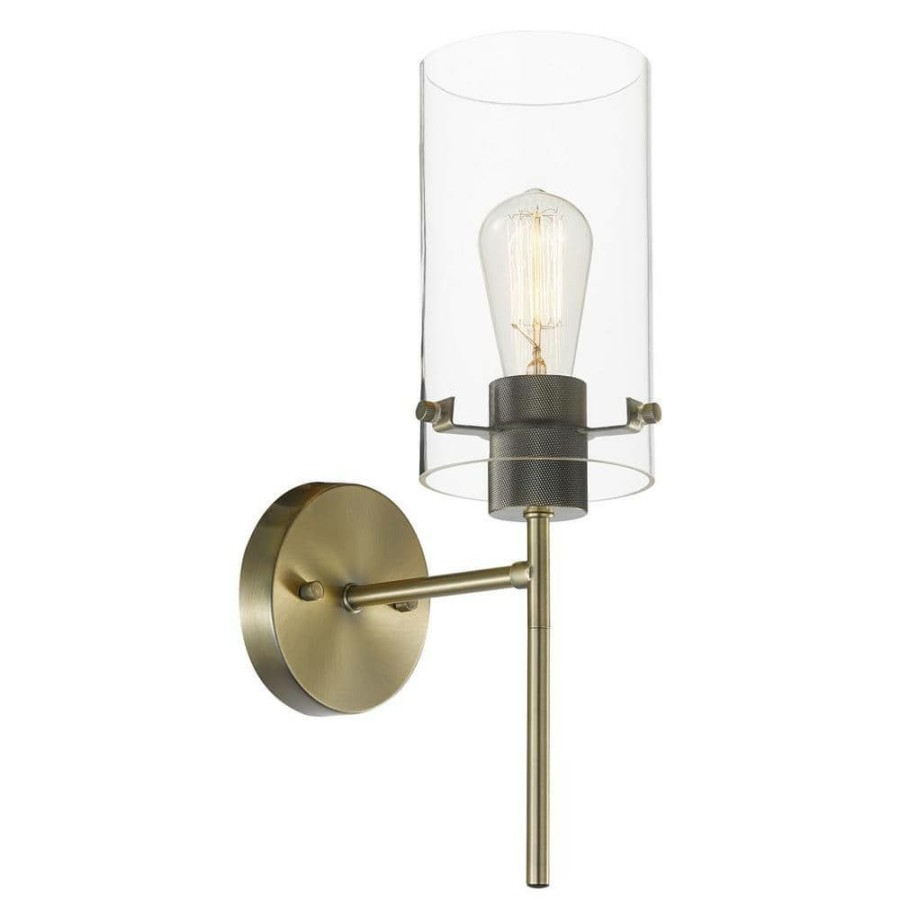 Wall Sconces * | Cusco 1-Light Antique Brass Sconce By Globe Electric