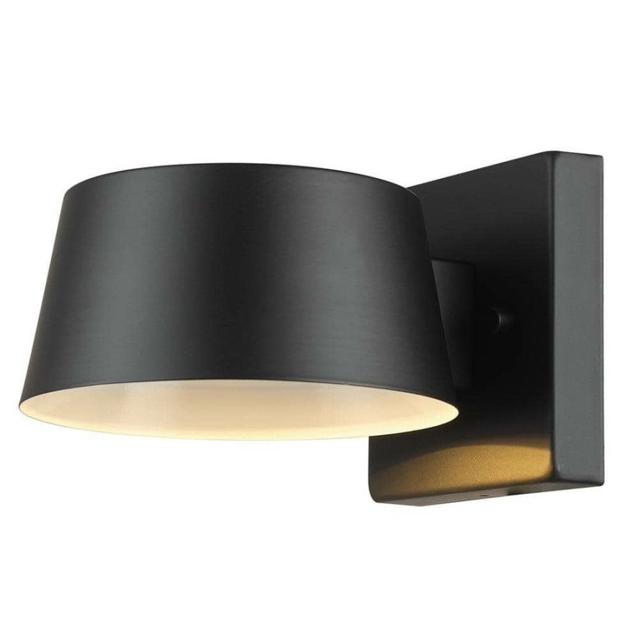 Outdoor Lighting * | Maisel 1-Light Matte Black Led Integrated Outdoor/Indoor Wall Lantern Sconce By Globe Electric