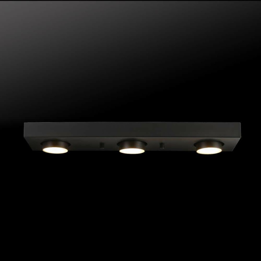 Track Lighting * | Bleecker 1.6 Ft. 3-Light Matte Black Integrated Led Fixed Track Lighting Kit By Globe Electric