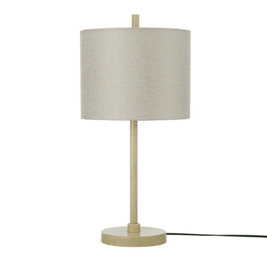 Lamps * | 22 In. Light Faux Wood Table Lamp With Jute Shade By Globe Electric