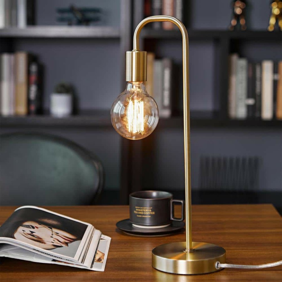 Lamps * | Holden 18 In. Matte Brass Table Lamp By Globe Electric