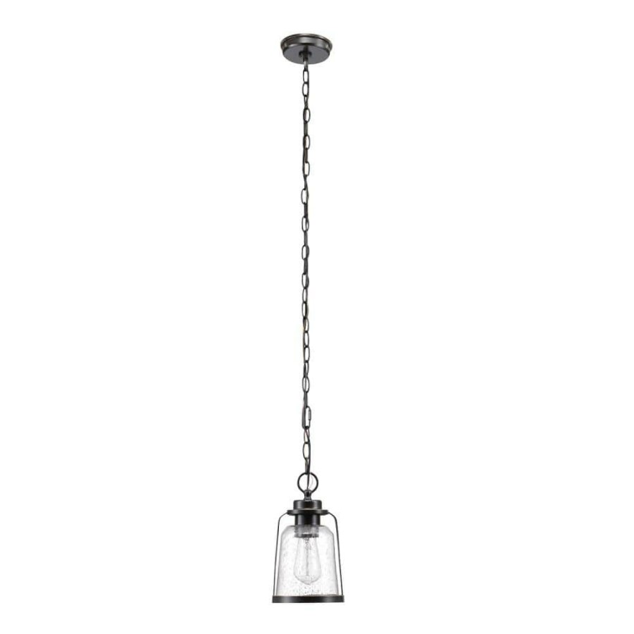 Outdoor Lighting * | Roth 1-Light Oil Rubbed Bronze Outdoor Indoor Hanging Pendant By Globe Electric