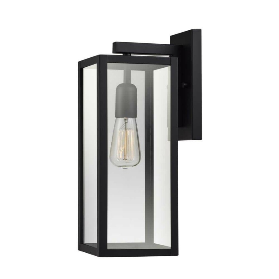 Outdoor Lighting * | Hurley 1-Light Black Outdoor Wall Lantern Sconce By Globe Electric