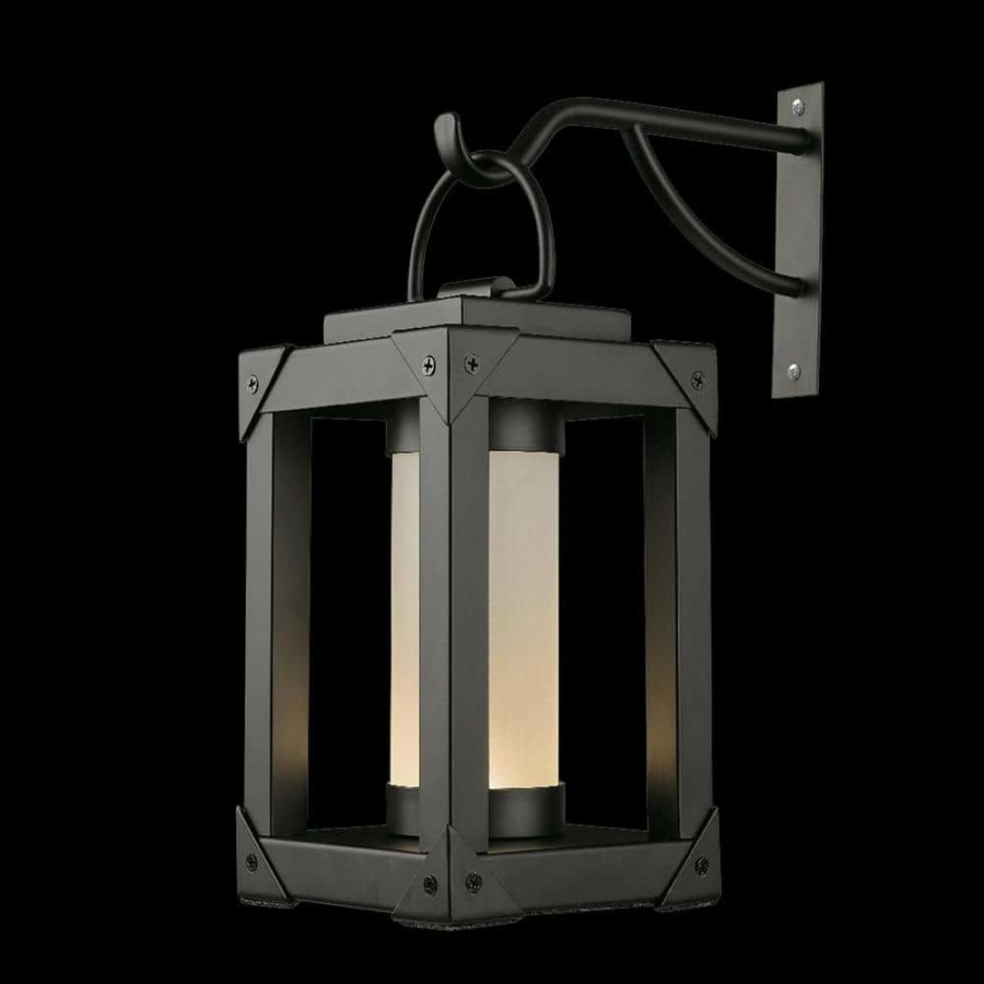 Outdoor Lighting * | Rhye 1-Light Bronze Battery-Operated Led Integrated Outdoor Wall Lantern Sconce With Frosted Acrylic Panels 1-Pack By Globe Electric