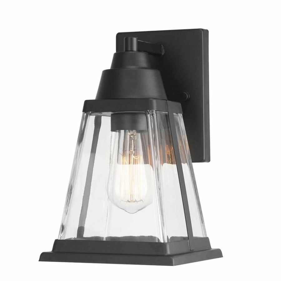 Outdoor Lighting * | Merle 1-Light Bronze Outdoor/Indoor Wall Lantern Sconce With Clear Glass Shade By Globe Electric