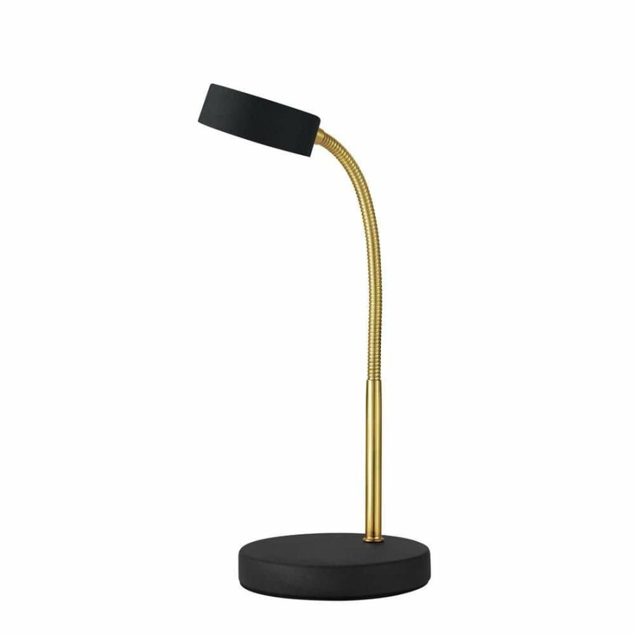 Lamps * | 15 In. Matte Black Integrated Led Desk Lamp By Globe Electric