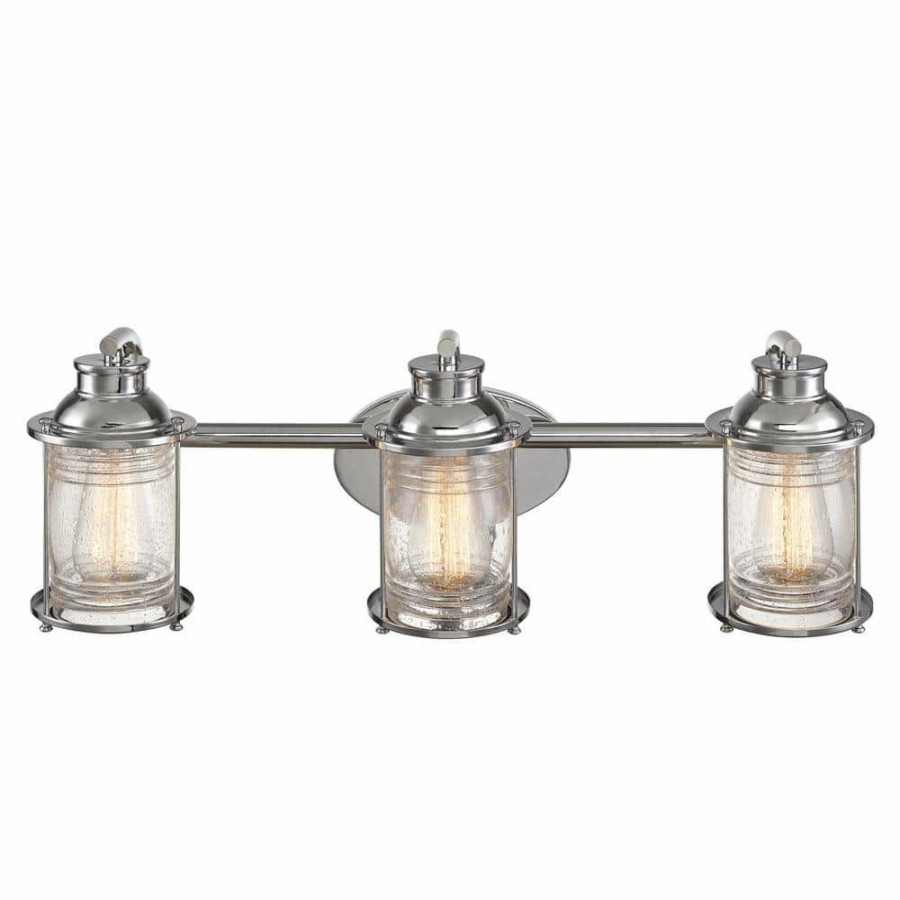 Vanity Lighting * | Bayfield 3-Light Chrome Bath Light By Globe Electric