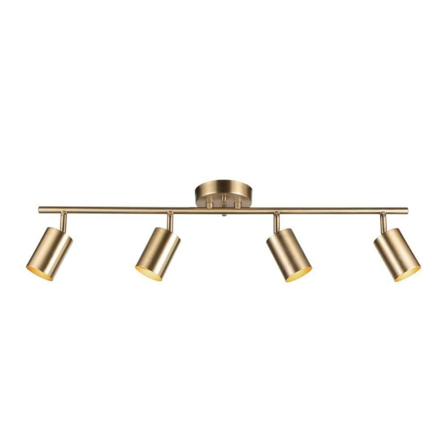 Track Lighting * | Pratt 30 In. 4-Light Matte Brass Track Lighting By Globe Electric