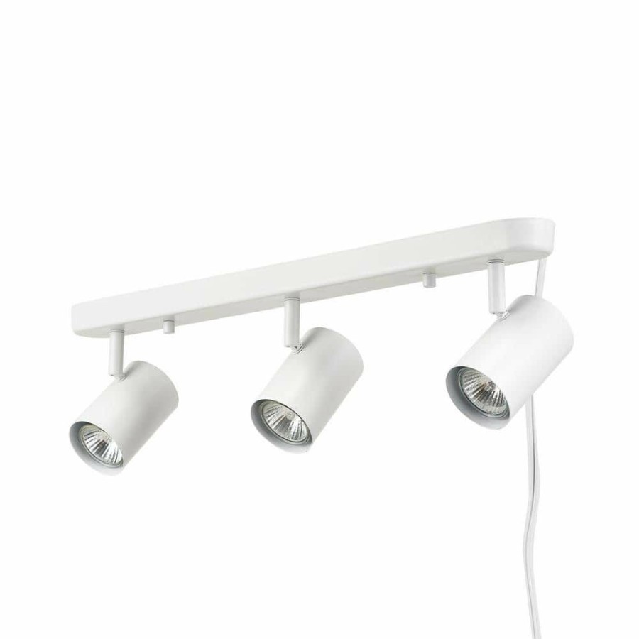 Track Lighting * | Dale 1.85 Ft. 3-Light Matte White Plug-In Linear Track Lighting Kit By Globe Electric