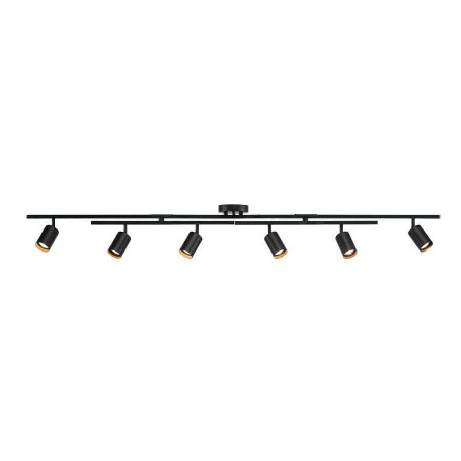 Track Lighting * | 5.35 Ft. 6-Light Matte Black Flexible Track Lighting Kit With Center Swivel Bars By Globe Electric