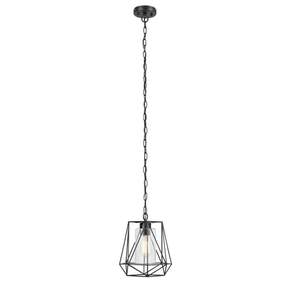 Outdoor Lighting * | Sansa 1-Light Black Outdoor/Indoor Hanging Pendant By Globe Electric