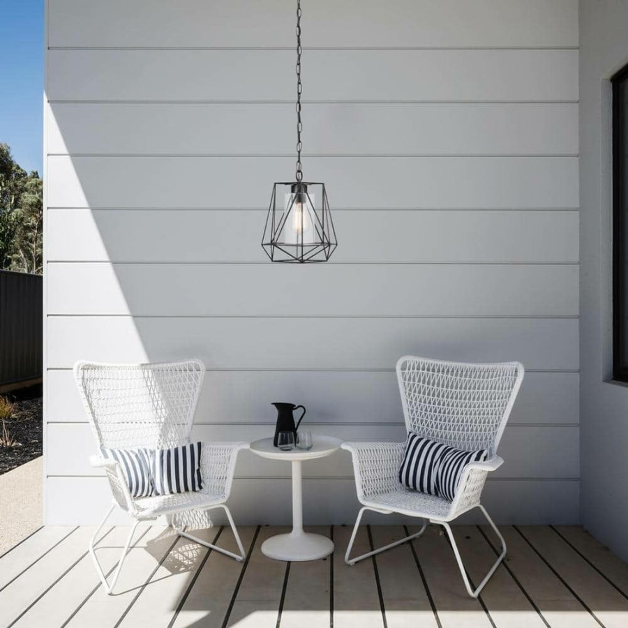 Outdoor Lighting * | Sansa 1-Light Black Outdoor/Indoor Hanging Pendant By Globe Electric